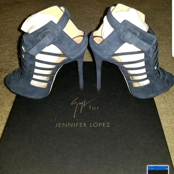 Giuseppe for Jennifer Lopez Jen Caged Navy suede - Picture 6 of 7